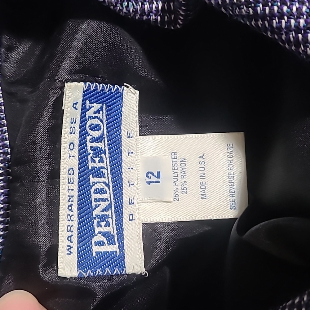 Vintage Pendleton Skirt Suit Blazer Set Woman 12p… - image 3